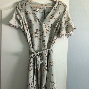 Floral Tie Waist Dress